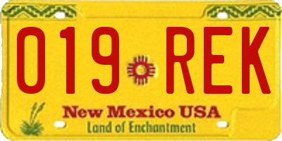NM license plate 019REK