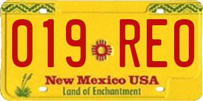 NM license plate 019REO