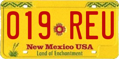 NM license plate 019REU