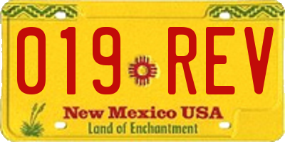 NM license plate 019REV