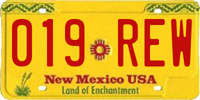 NM license plate 019REW
