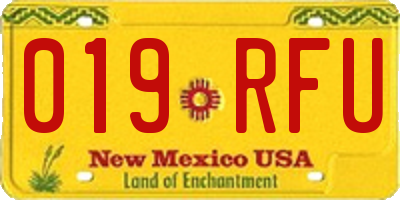 NM license plate 019RFU