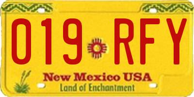NM license plate 019RFY