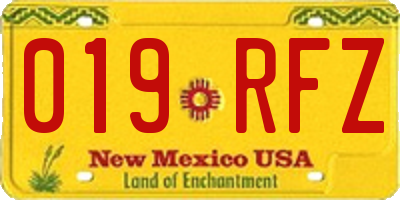 NM license plate 019RFZ
