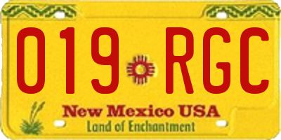NM license plate 019RGC