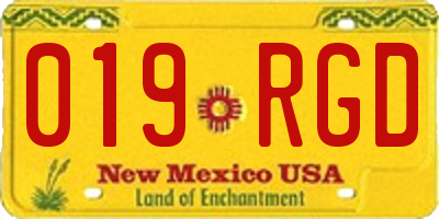 NM license plate 019RGD