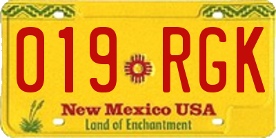 NM license plate 019RGK