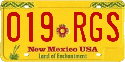 NM license plate 019RGS