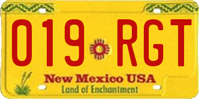 NM license plate 019RGT