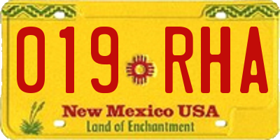 NM license plate 019RHA