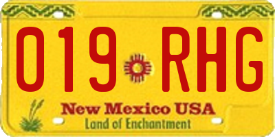 NM license plate 019RHG