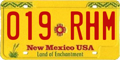 NM license plate 019RHM