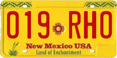 NM license plate 019RHO