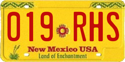 NM license plate 019RHS