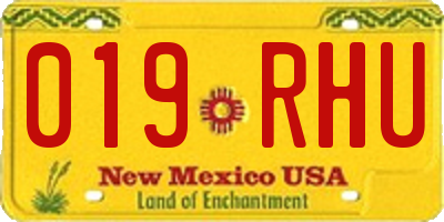 NM license plate 019RHU