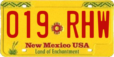 NM license plate 019RHW