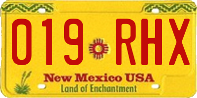 NM license plate 019RHX