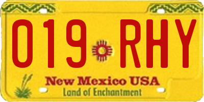 NM license plate 019RHY