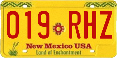 NM license plate 019RHZ