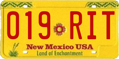 NM license plate 019RIT