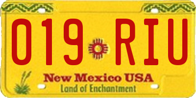 NM license plate 019RIU
