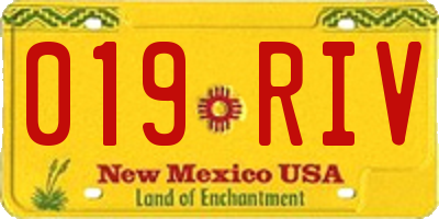NM license plate 019RIV