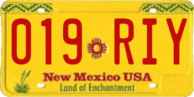 NM license plate 019RIY