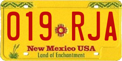 NM license plate 019RJA