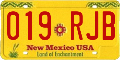 NM license plate 019RJB