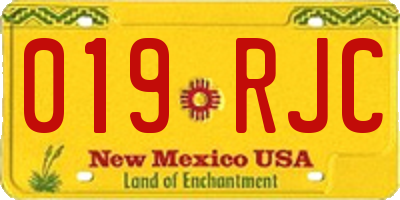 NM license plate 019RJC