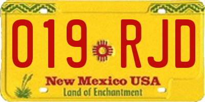 NM license plate 019RJD
