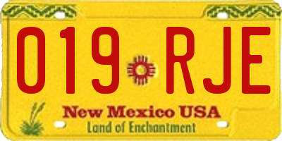 NM license plate 019RJE
