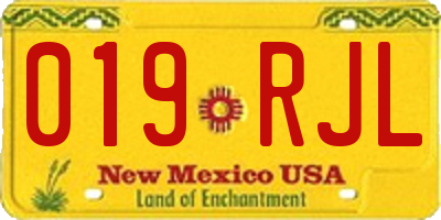 NM license plate 019RJL