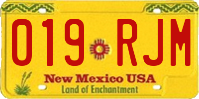 NM license plate 019RJM