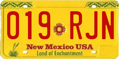 NM license plate 019RJN