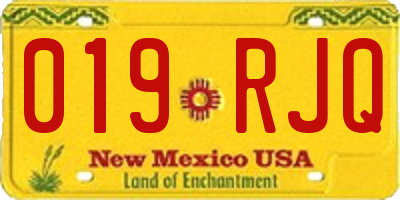 NM license plate 019RJQ