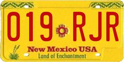 NM license plate 019RJR