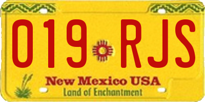 NM license plate 019RJS