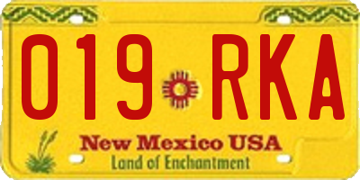 NM license plate 019RKA
