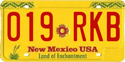 NM license plate 019RKB