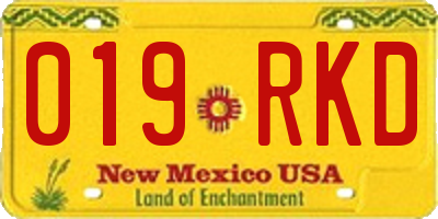 NM license plate 019RKD