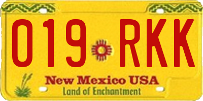 NM license plate 019RKK