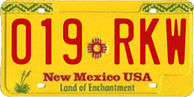 NM license plate 019RKW