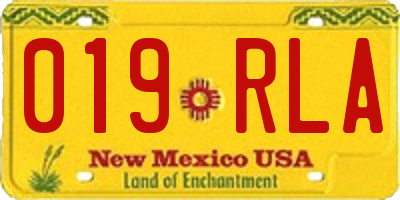NM license plate 019RLA