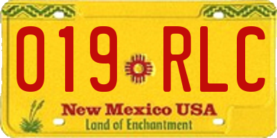 NM license plate 019RLC