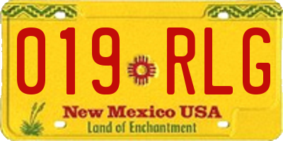 NM license plate 019RLG