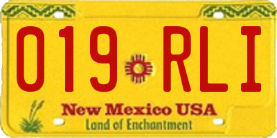 NM license plate 019RLI