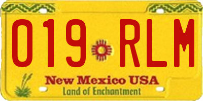 NM license plate 019RLM