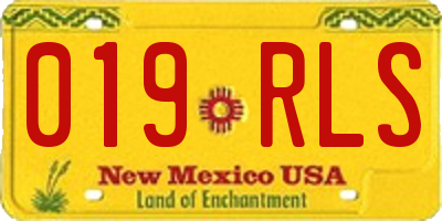 NM license plate 019RLS
