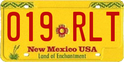 NM license plate 019RLT